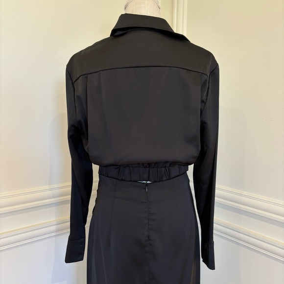 ASTR the Label Black Satin Perry Wrap Tie Perry Shirt & Skirt Set - Picture 8 of 10